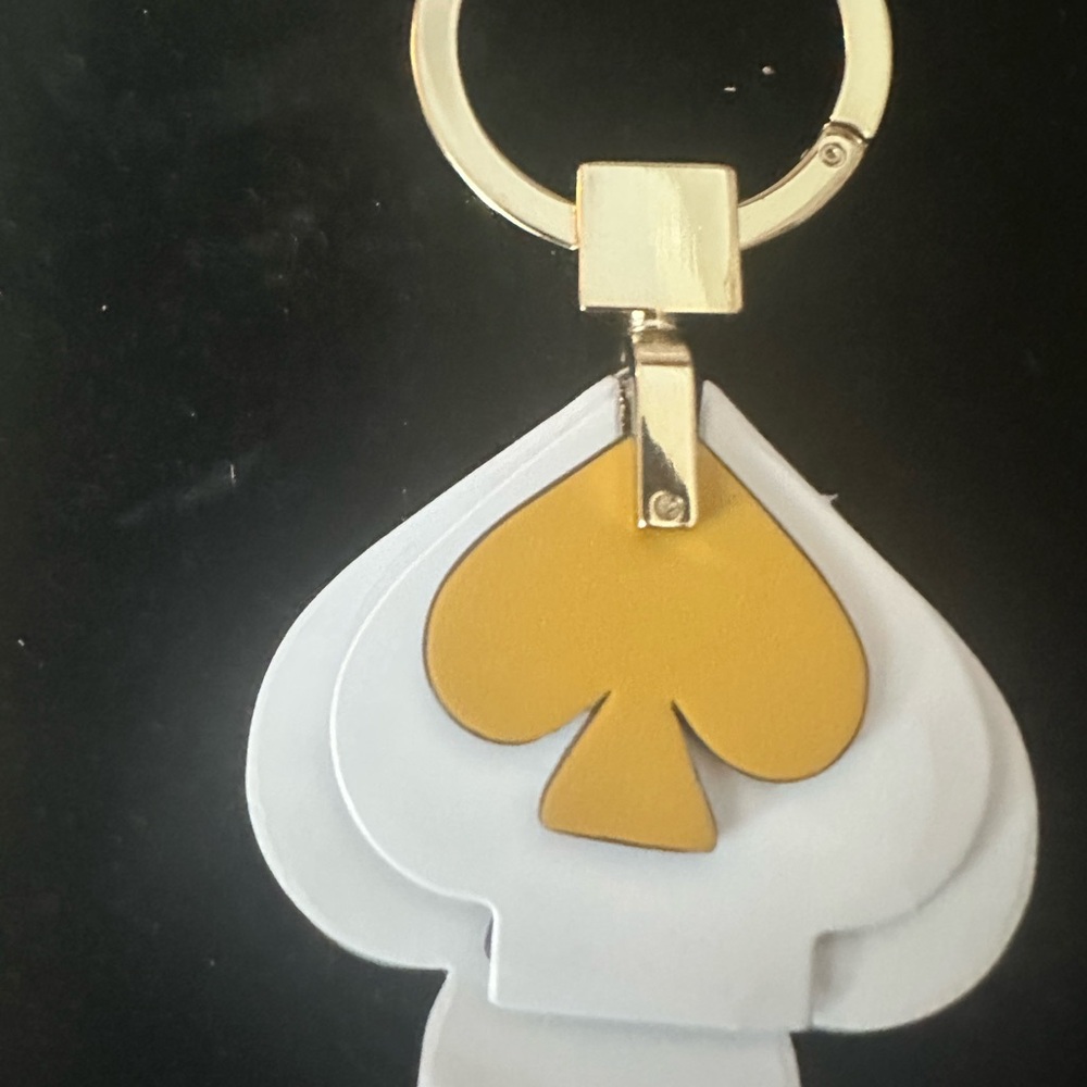 Kate Spade Heart Keychain & Bag Charm New W/ Gold, Burgundy & Blue Charms - Picture 11 of 13